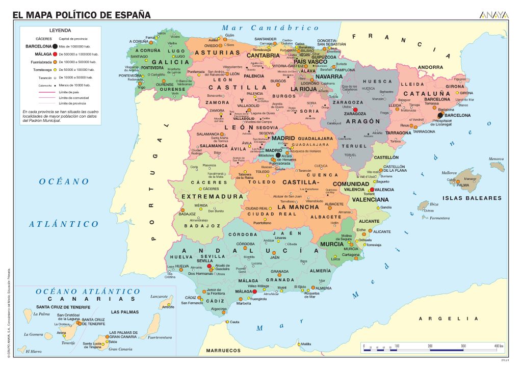 Mapa Politico De Espana